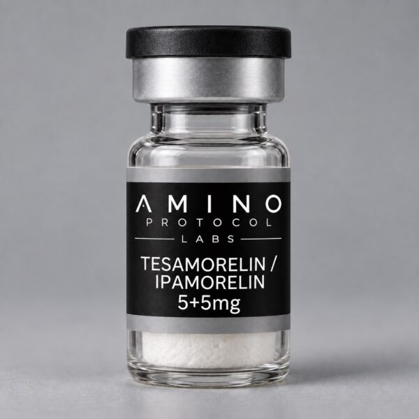 Tesamorelin / Ipamorelin 5+5mg illustrative APL vial mockup